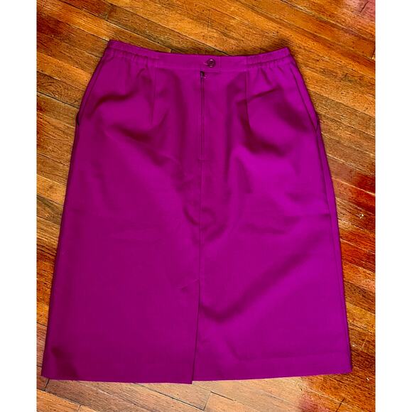 Vintage 70’s Pykettes Magenta Pink Pencil Skirt Medium Petite Office Secretary - Picture 2 of 5